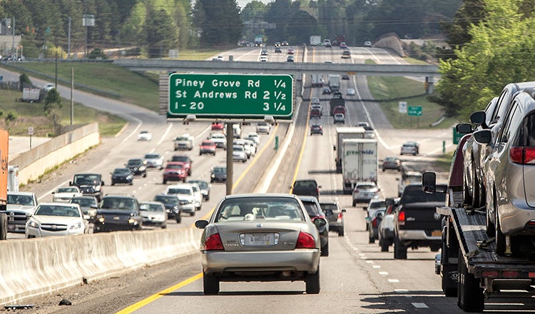 traffic on Columbia interstate