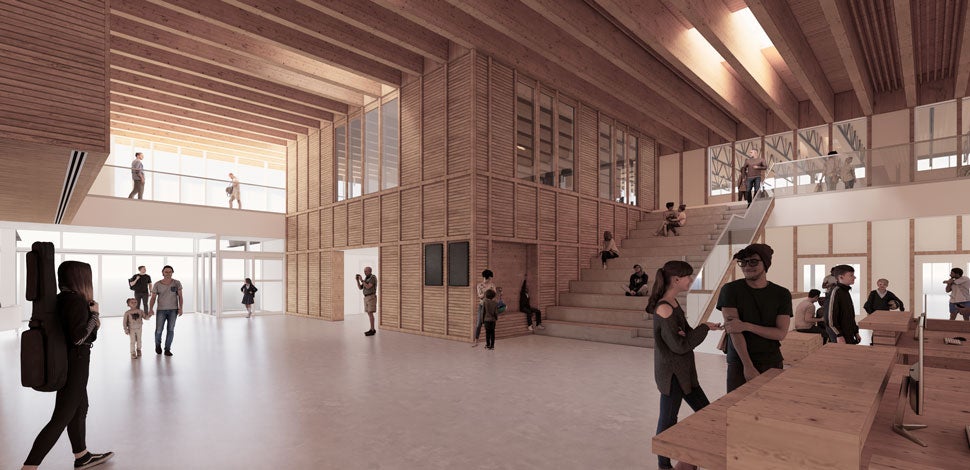 Rendering of the interior of the Steveston Library in Richmond, BC