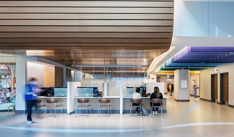 Interior of Hubbard Center Health Care Facility in Omaha, Nebraska, USA.