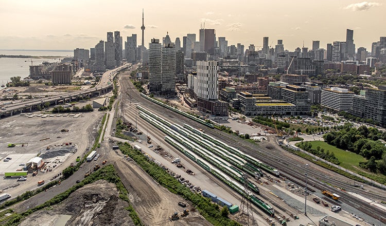 rail lines in downtown Toronto