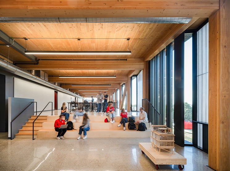 interior architectural photography of studio space at UNL College of Architecture HDR Pavilion