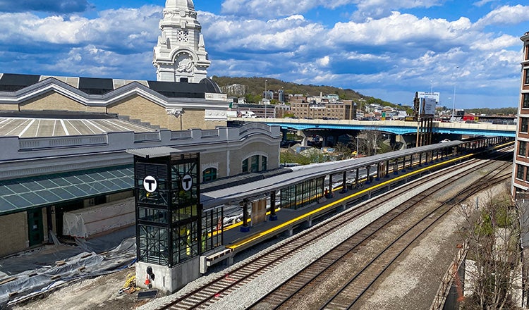 center track platform at worcester union station