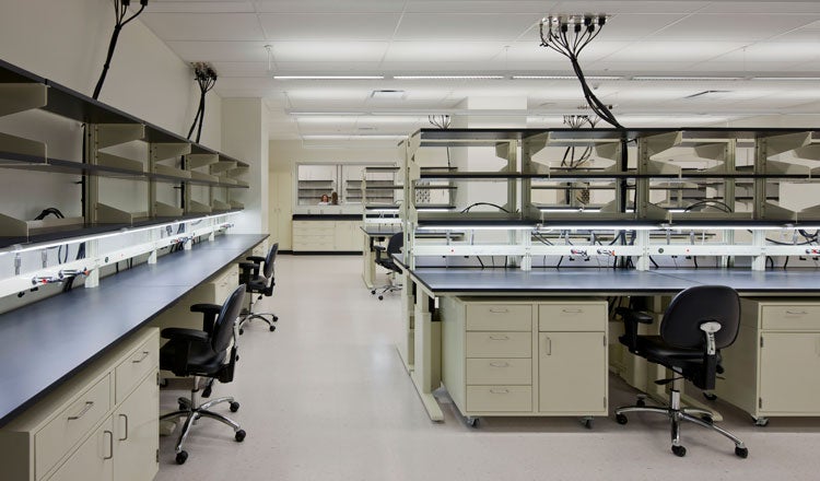 Interior of ISTB4 lab at Arizona State University