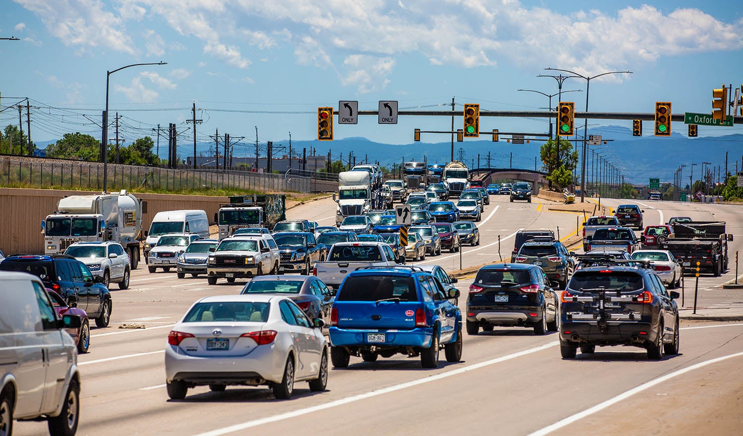 vehicles on a roadway